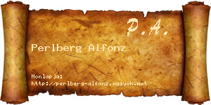 Perlberg Alfonz névjegykártya